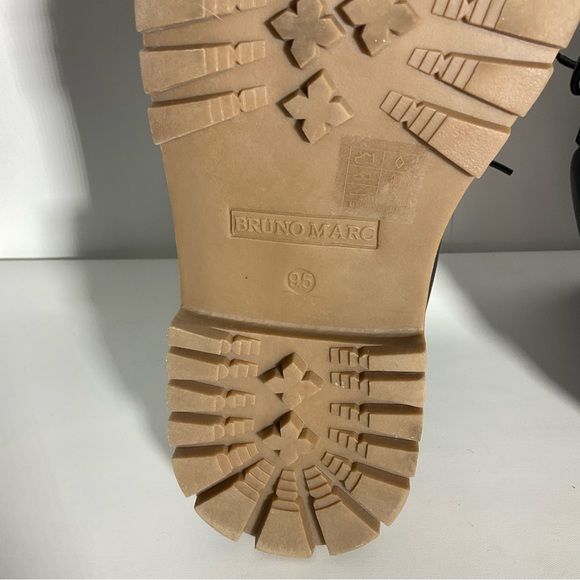 Bruno Marc Black Lace-Up Ankle Boot with Rubber Sole Padded Ankle Padding Sz 9.5 - Picture 14 of 16